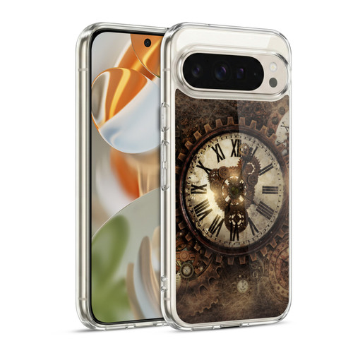Simone Gatterwe Steampunk Vintage Clock Soft Gel Case for Google Pixel 9 / Pixel 9 Pro