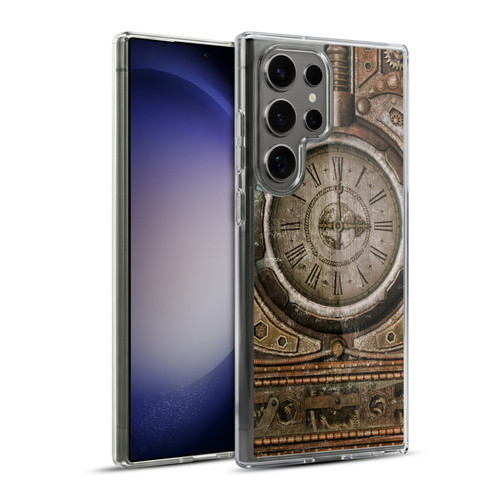 Simone Gatterwe Steampunk Grunge Clock Soft Gel Case for Samsung Galaxy S23 Ultra 5G & MagSafe