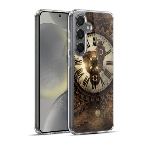 Simone Gatterwe Steampunk Vintage Clock Soft Gel Case for Samsung Galaxy S24+ 5G & MagSafe