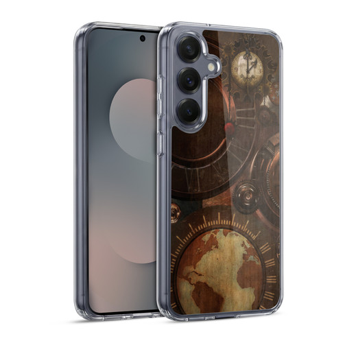 Simone Gatterwe Steampunk Clocks And Gears Soft Gel Case for Samsung Galaxy S25 & MagSafe
