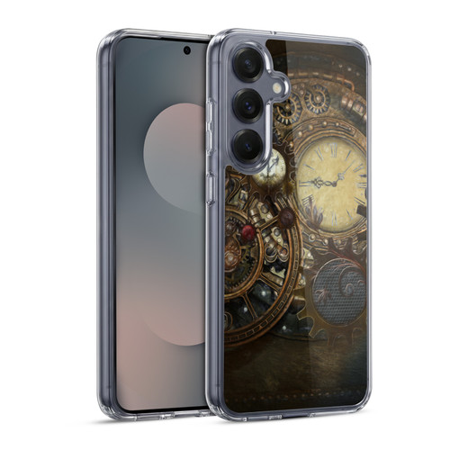 Simone Gatterwe Steampunk Clocks Soft Gel Case for Samsung Galaxy S25 & MagSafe