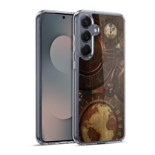 Simone Gatterwe Steampunk Clocks And Gears Soft Gel Case for Samsung Galaxy S25+ & MagSafe