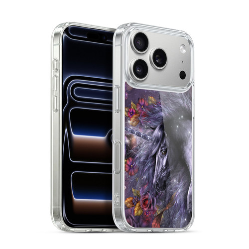 Laurie Prindle Fantasy Horse Blue Rose Unicorn Soft Gel Case for Apple iPhone 17 Pro