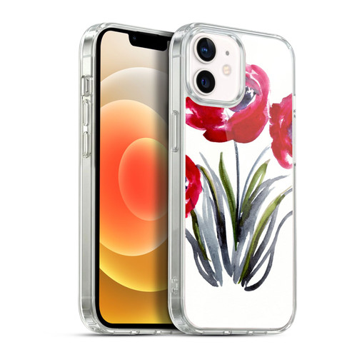 Mai Autumn Floral Blooms Red Flowers Soft Gel Case for Apple iPhone 12 / iPhone 12 Pro & MagSafe