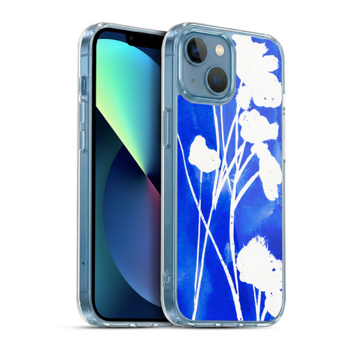 Mai Autumn Floral Blooms Cyanotype Watercolour Soft Gel Case for Apple iPhone 13 Mini & MagSafe