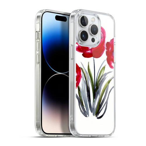 Mai Autumn Floral Blooms Red Flowers Soft Gel Case for Apple iPhone 13 Pro Max & MagSafe