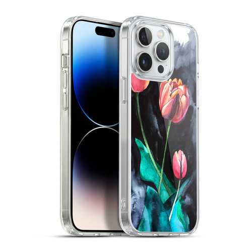 Mai Autumn Floral Blooms Tulips On Dark Soft Gel Case for Apple iPhone 13 Pro Max & MagSafe