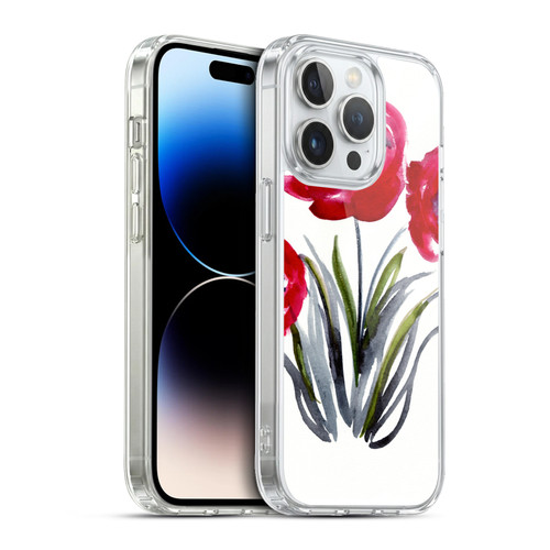 Mai Autumn Floral Blooms Red Flowers Soft Gel Case for Apple iPhone 13 Pro & MagSafe