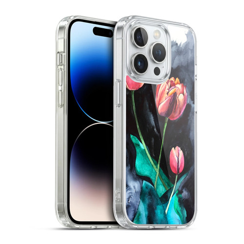 Mai Autumn Floral Blooms Tulips On Dark Soft Gel Case for Apple iPhone 13 Pro & MagSafe
