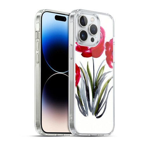 Mai Autumn Floral Blooms Red Flowers Soft Gel Case for Apple iPhone 14 Pro Max & MagSafe