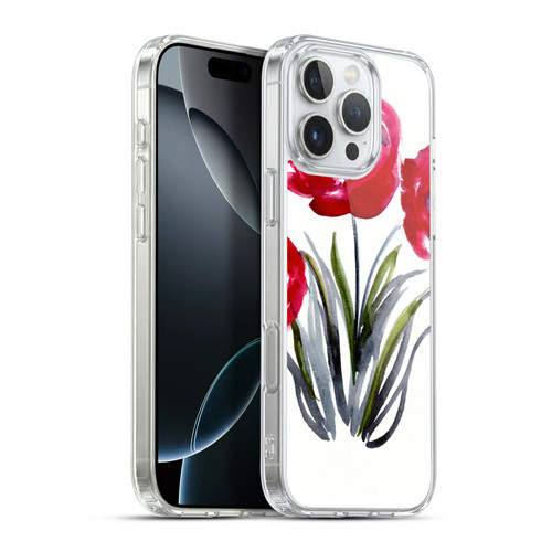 Mai Autumn Floral Blooms Red Flowers Soft Gel Case for Apple iPhone 16 Pro Max & MagSafe
