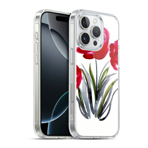 Mai Autumn Floral Blooms Red Flowers Soft Gel Case for Apple iPhone 16 Pro & MagSafe