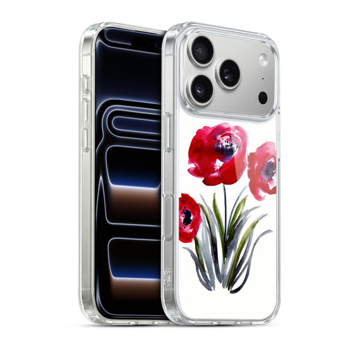 Mai Autumn Floral Blooms Red Flowers Soft Gel Case for Apple iPhone 17 Pro