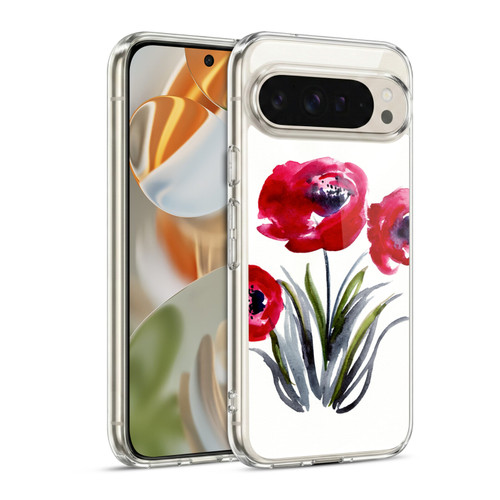 Mai Autumn Floral Blooms Red Flowers Soft Gel Case for Google Pixel 9 / Pixel 9 Pro