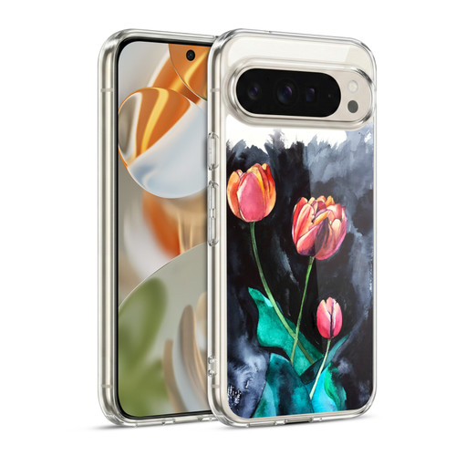 Mai Autumn Floral Blooms Tulips On Dark Soft Gel Case for Google Pixel 9 / Pixel 9 Pro