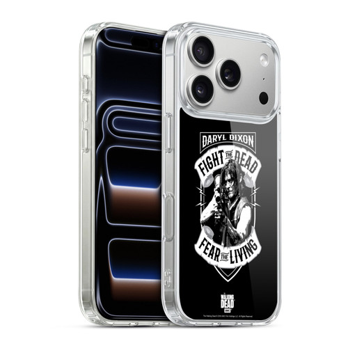 AMC The Walking Dead Daryl Dixon Biker Art RPG Black White Soft Gel Case for Apple iPhone 17 Pro