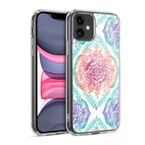 Micklyn Le Feuvre Floral Patterns Indian Ink Rainbow Version Soft Gel Case for Apple iPhone 11