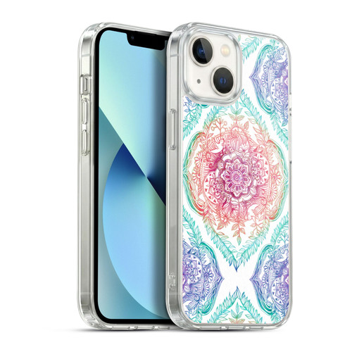 Micklyn Le Feuvre Floral Patterns Indian Ink Rainbow Version Soft Gel Case for Apple iPhone 13