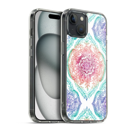 Micklyn Le Feuvre Floral Patterns Indian Ink Rainbow Version Soft Gel Case for Apple iPhone 15 Plus & MagSafe
