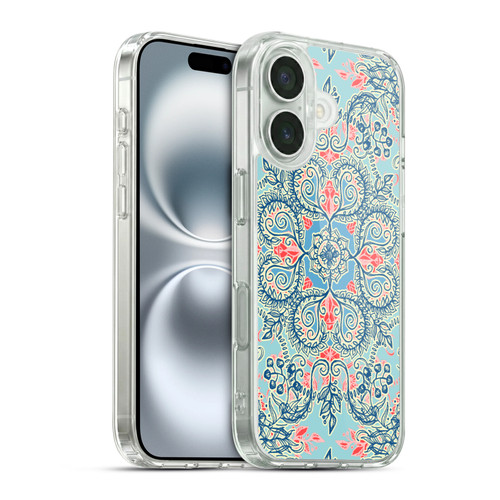 Micklyn Le Feuvre Floral Patterns Red And Blue Soft Gel Case for Apple iPhone 16 & MagSafe