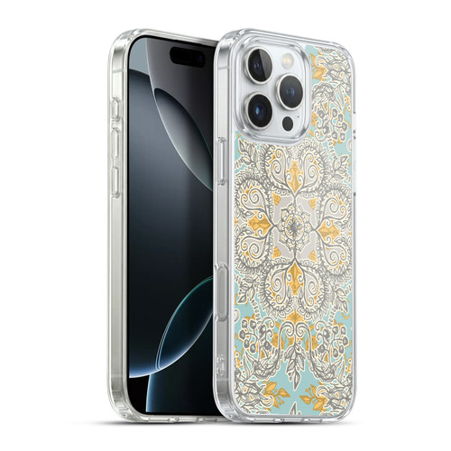 Micklyn Le Feuvre Floral Patterns Grey And Yellow Soft Gel Case for Apple iPhone 16 Pro Max & MagSafe