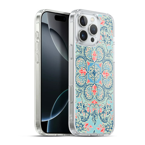 Micklyn Le Feuvre Floral Patterns Red And Blue Soft Gel Case for Apple iPhone 16 Pro Max & MagSafe