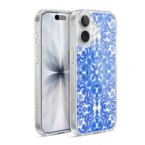 Micklyn Le Feuvre Floral Patterns Cobalt Blue And White Soft Gel Case for Apple iPhone 17