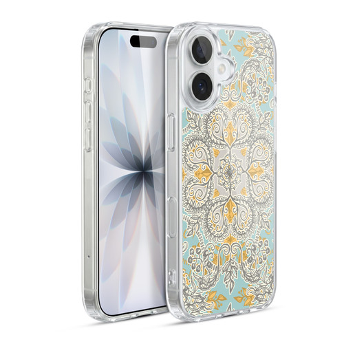 Micklyn Le Feuvre Floral Patterns Grey And Yellow Soft Gel Case for Apple iPhone 17