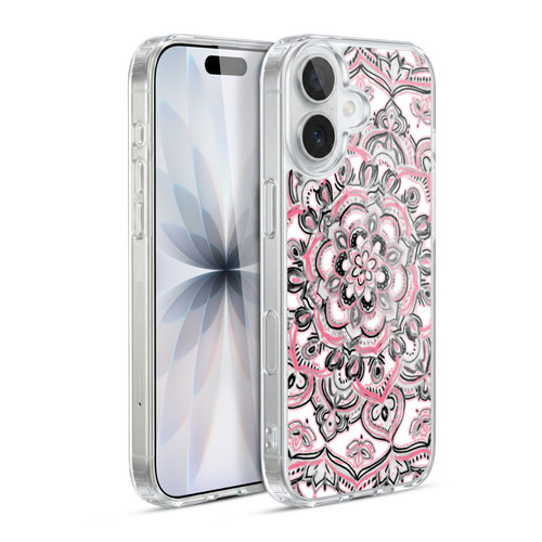 Micklyn Le Feuvre Floral Patterns Monochrome And Pink Soft Gel Case for Apple iPhone 17