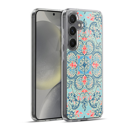 Micklyn Le Feuvre Floral Patterns Red And Blue Soft Gel Case for Samsung Galaxy S24+ 5G & MagSafe