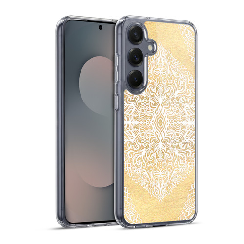 Micklyn Le Feuvre Floral Patterns White Gouache Soft Gel Case for Samsung Galaxy S25+ & MagSafe