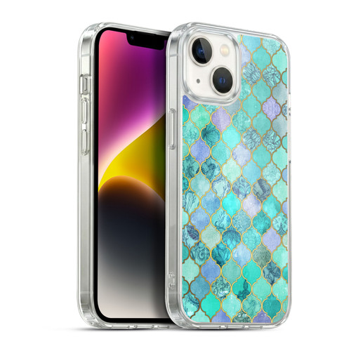 Micklyn Le Feuvre Moroccan Mint Green Soft Gel Case for Apple iPhone 14