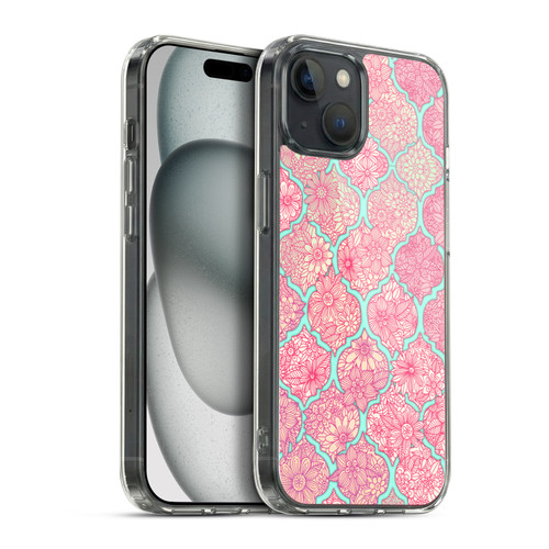 Micklyn Le Feuvre Moroccan Pink and Teal Soft Gel Case for Apple iPhone 15 Plus & MagSafe