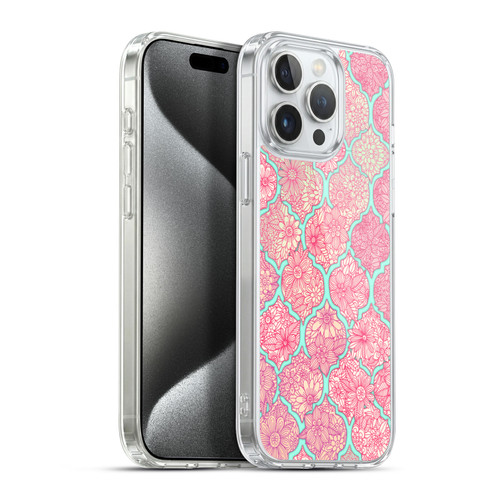 Micklyn Le Feuvre Moroccan Pink and Teal Soft Gel Case for Apple iPhone 15 Pro Max & MagSafe