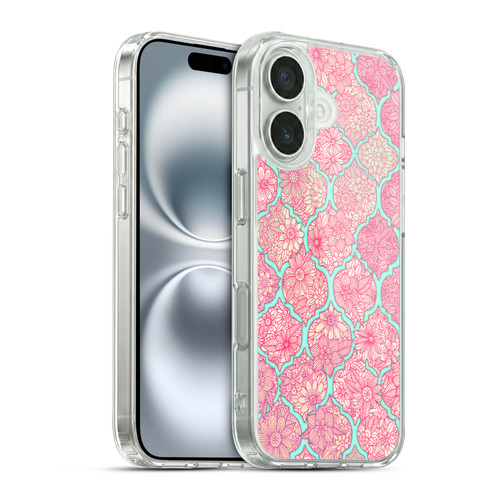 Micklyn Le Feuvre Moroccan Pink and Teal Soft Gel Case for Apple iPhone 16 & MagSafe