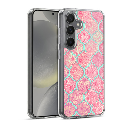 Micklyn Le Feuvre Moroccan Pink and Teal Soft Gel Case for Samsung Galaxy S24 5G & MagSafe