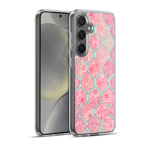 Micklyn Le Feuvre Moroccan Pink and Teal Soft Gel Case for Samsung Galaxy S24+ 5G & MagSafe