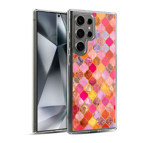 Micklyn Le Feuvre Moroccan Hot Pink and Orange Soft Gel Case for Samsung Galaxy S24 Ultra 5G & MagSafe