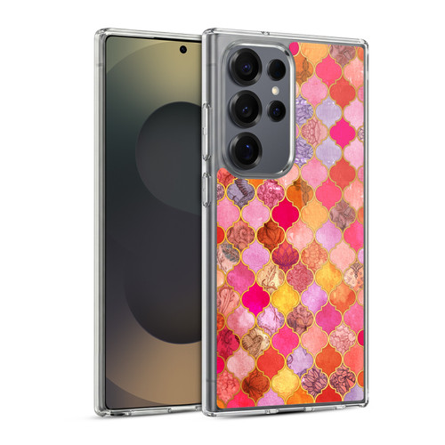 Micklyn Le Feuvre Moroccan Hot Pink and Orange Soft Gel Case for Samsung Galaxy S25 Ultra & MagSafe