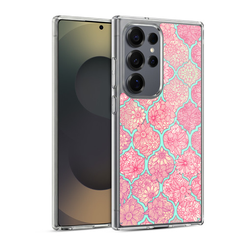 Micklyn Le Feuvre Moroccan Pink and Teal Soft Gel Case for Samsung Galaxy S25 Ultra & MagSafe