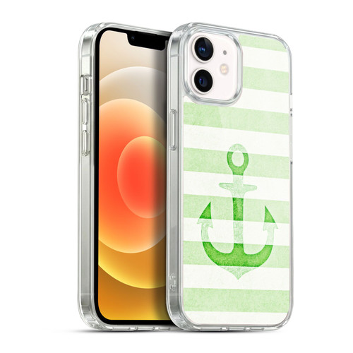 Monika Strigel Vintage Anchors Green Soft Gel Case for Apple iPhone 12 / iPhone 12 Pro & MagSafe