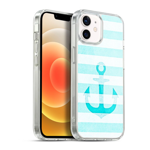 Monika Strigel Vintage Anchors Aqua Soft Gel Case for Apple iPhone 12 / iPhone 12 Pro & MagSafe