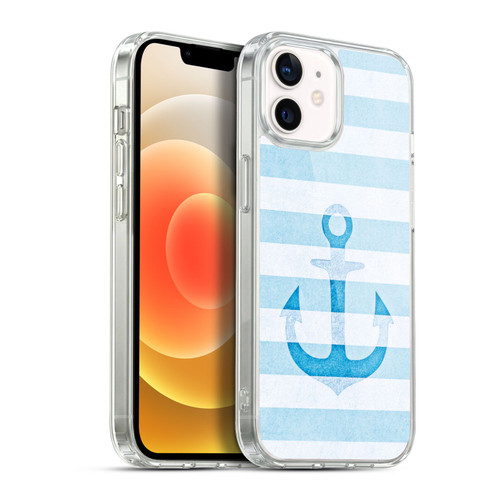 Monika Strigel Vintage Anchors Blue Soft Gel Case for Apple iPhone 12 / iPhone 12 Pro & MagSafe