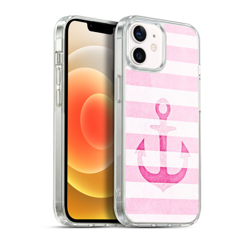 Monika Strigel Vintage Anchors Pink Soft Gel Case for Apple iPhone 12 / iPhone 12 Pro & MagSafe