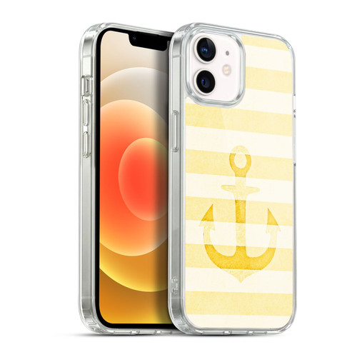 Monika Strigel Vintage Anchors Yellow Soft Gel Case for Apple iPhone 12 / iPhone 12 Pro & MagSafe