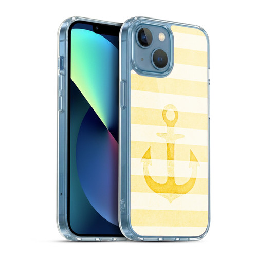 Monika Strigel Vintage Anchors Yellow Soft Gel Case for Apple iPhone 13 Mini & MagSafe