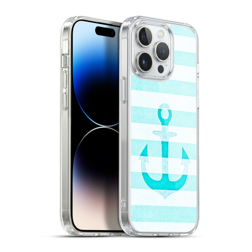 Monika Strigel Vintage Anchors Aqua Soft Gel Case for Apple iPhone 13 Pro Max & MagSafe