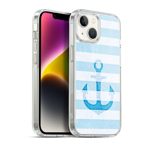 Monika Strigel Vintage Anchors Blue Soft Gel Case for Apple iPhone 14