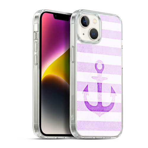 Monika Strigel Vintage Anchors Lavender Soft Gel Case for Apple iPhone 14