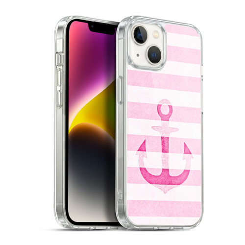 Monika Strigel Vintage Anchors Pink Soft Gel Case for Apple iPhone 14 Plus & MagSafe